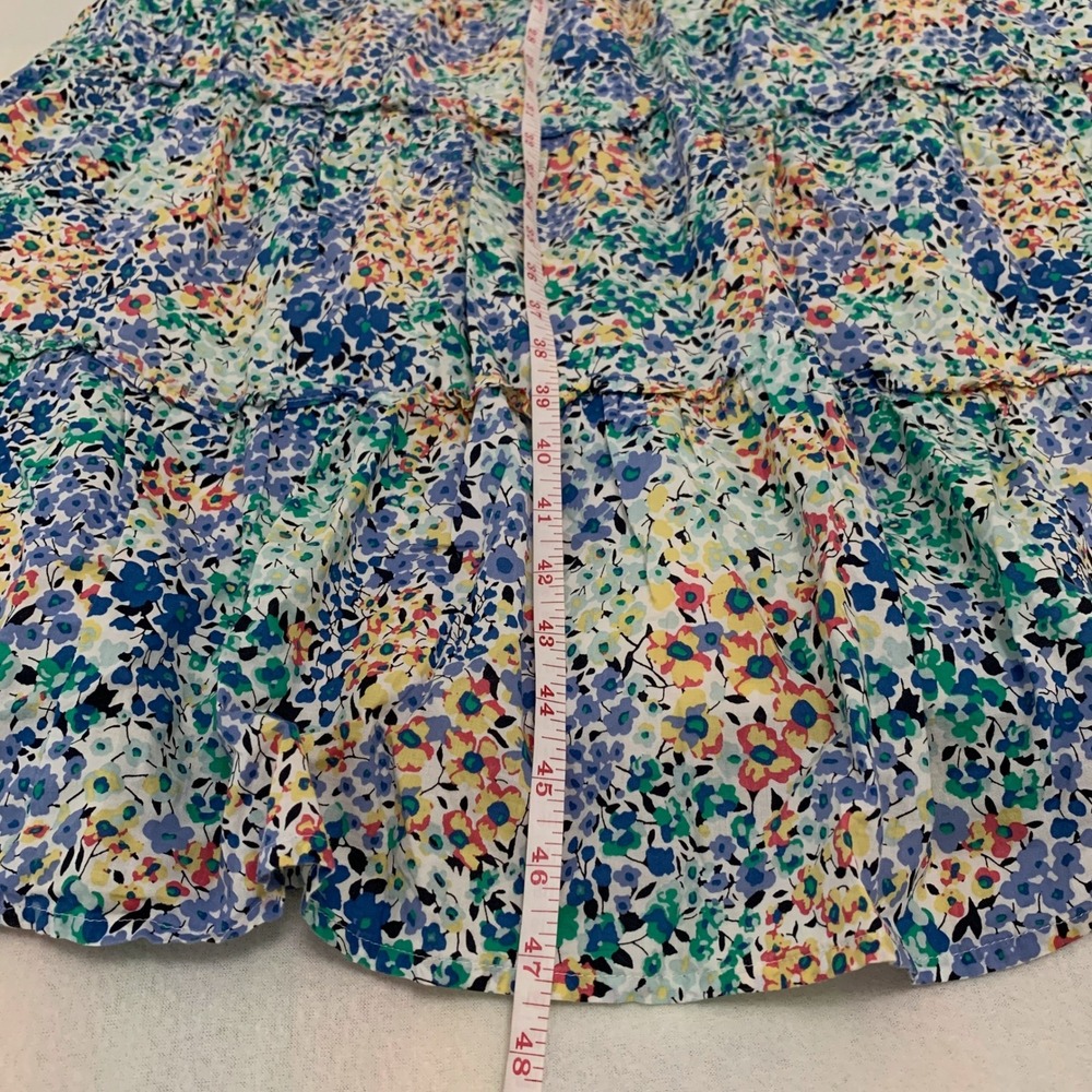 J.Crew Midi Dress Women's XL Multi-Color Floral Smocked Tiered Lined 100% Cotton - Picture 9 of 12